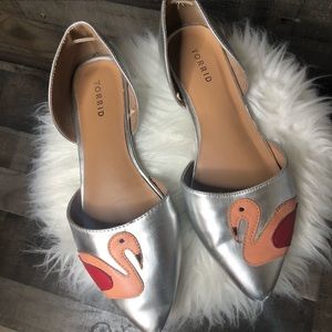 Torrid silver flamingo flats!! 🦩